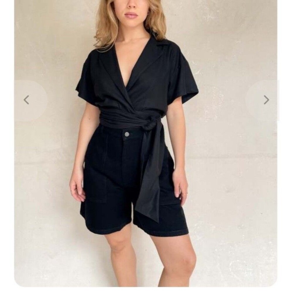 TOIT VOLANT Jean Shorts Women’s Small Black High Rise Made In USA